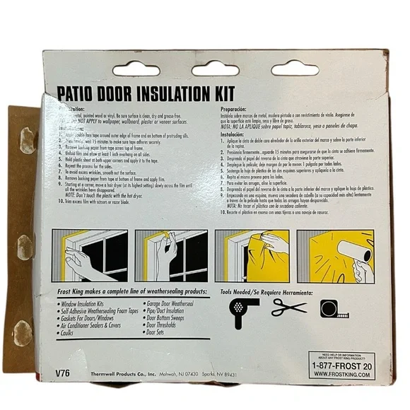 Frost King Patio Door Insulation Kit Shrink 84x110 Film Indoor Window Insulation - Picture 2 of 3